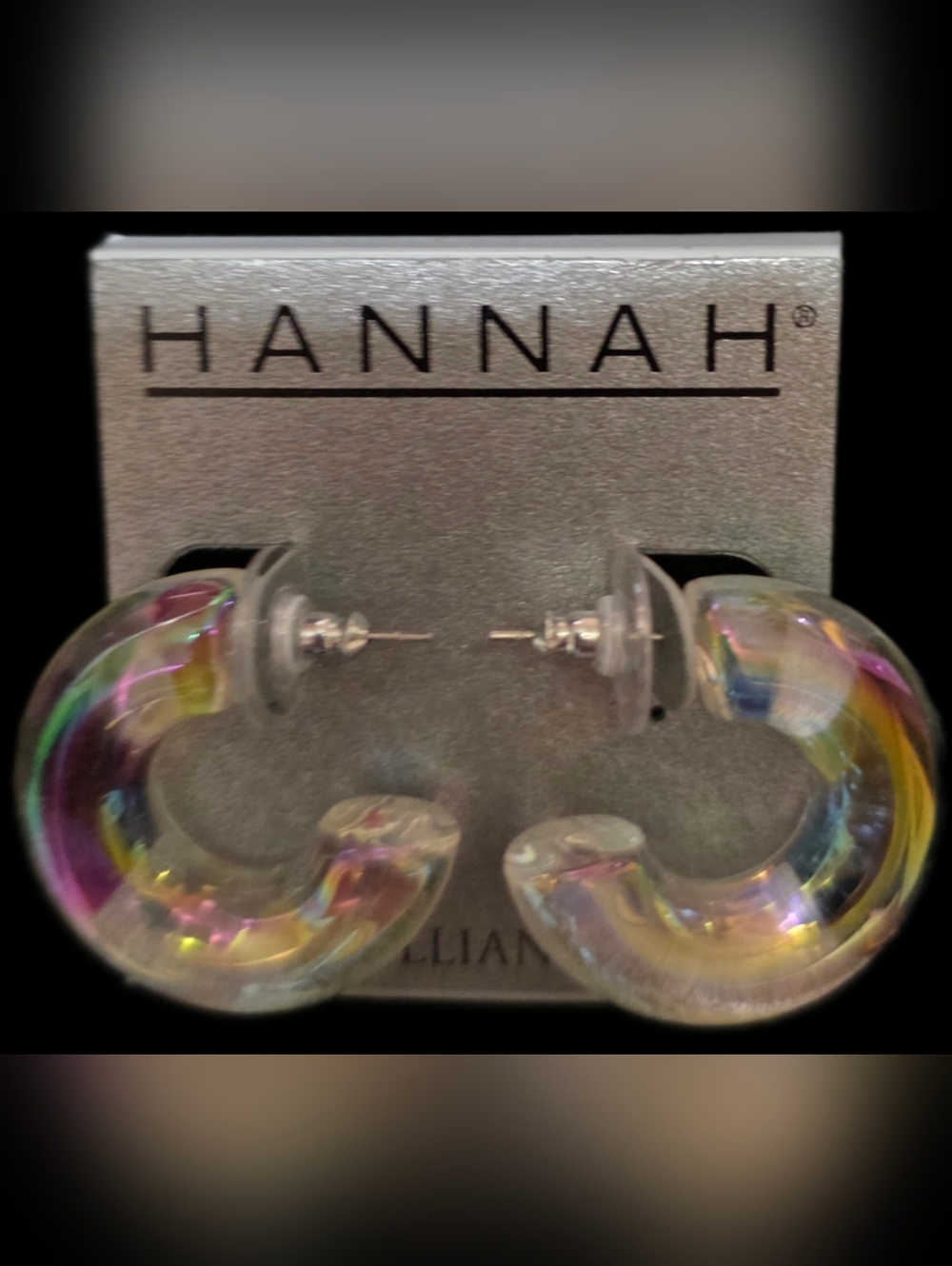 Iridescent Rainbow Hoop Earrings